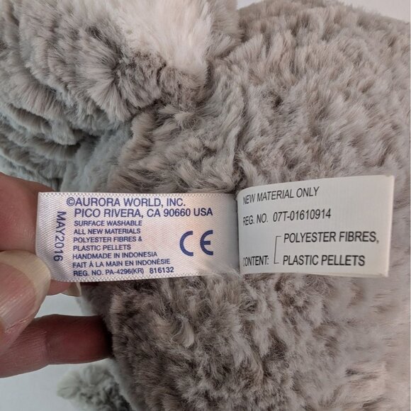 Aurora Siberian Husky Dog Plush Gray White Wolf 14"  Stuffed Animal Toy Playful - Picture 7 of 9